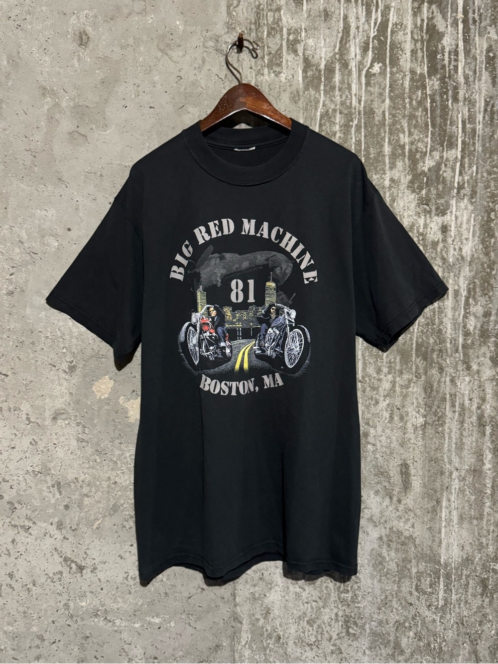 '81 Boston, MA Black Biker Graphic Tee
